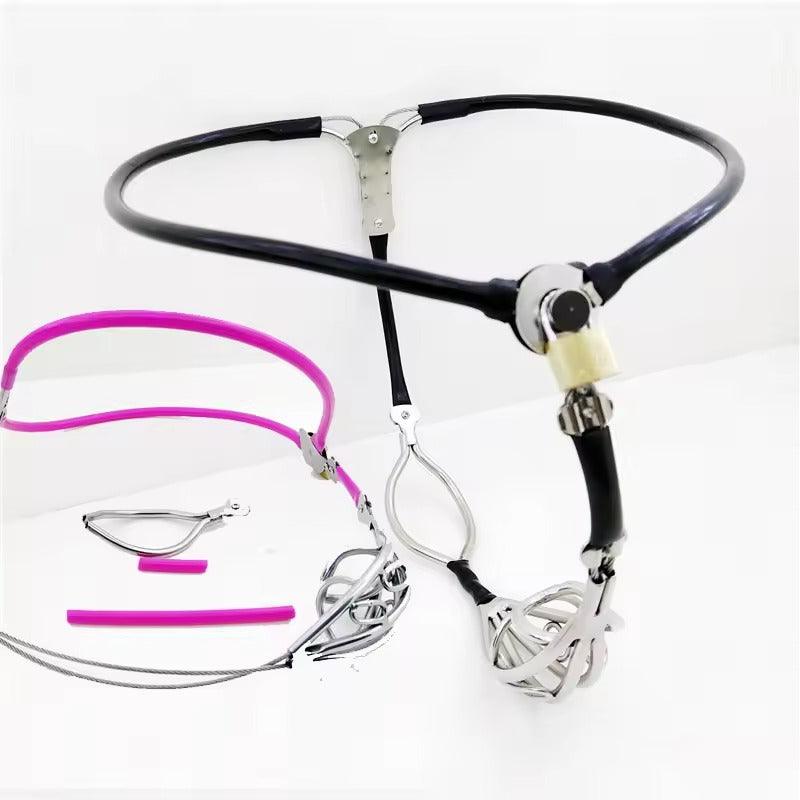 Adjustable Male Chastity Belt with Hollow Cage || Discreet Invisible Pants Bondage Device || Stainless Steel & Silicone Lockable BDSM Gear