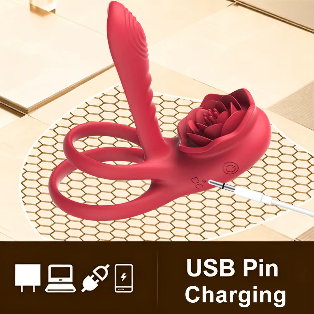 Rose Wearable Vibrator and Cock Ring