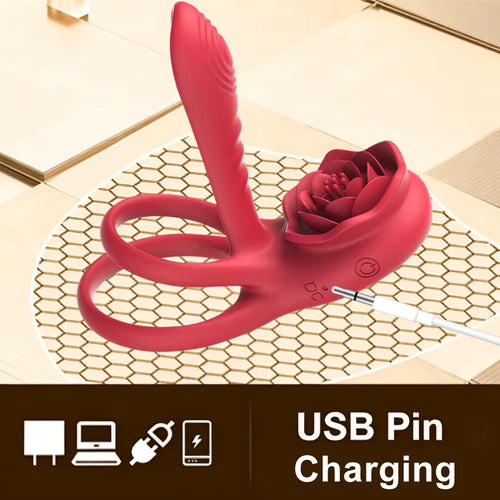 Rose Wearable Vibrator and Cock Ring