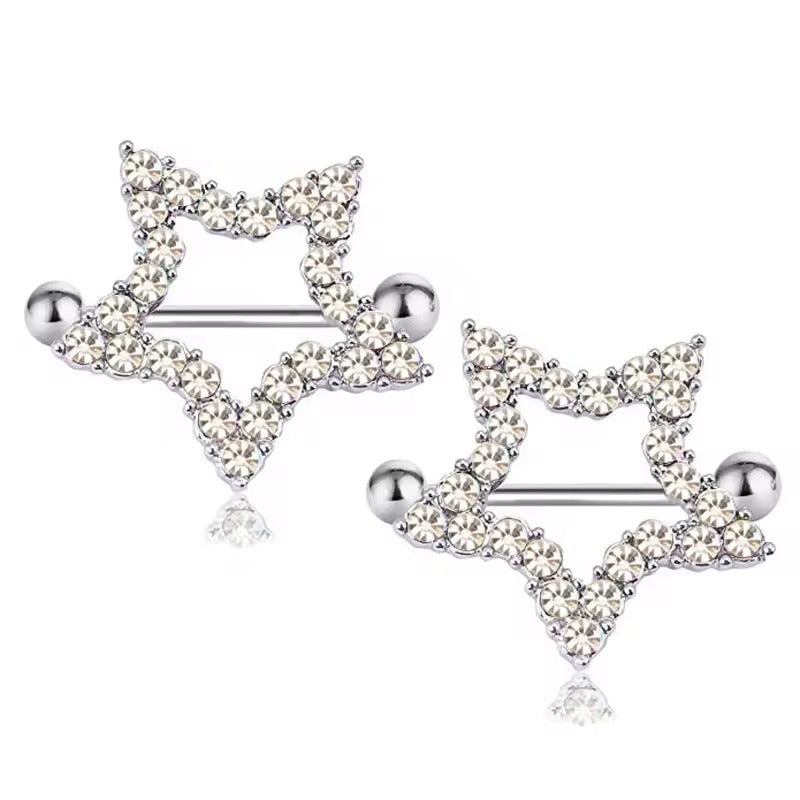 Star Nipple Rings for BDSM, Crossdressing & Plus Size Lingerie Look