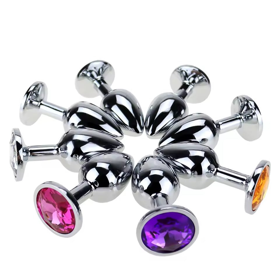 Jewel-Embellished Stainless Steel Anal Plug