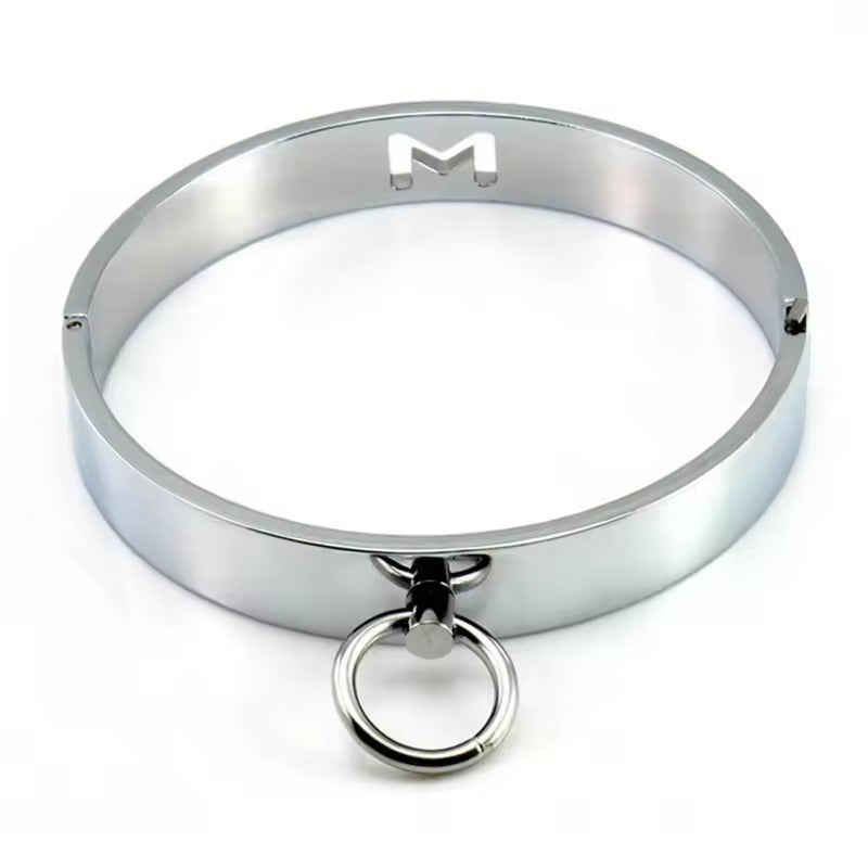 Steel Slave Collar for BDSM, Crossdressing & Plus Size Lingerie Play