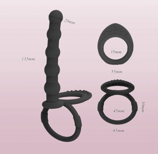 Handcrafted Dual Penetration Anal Plug Set || Silicone Dildo Butt Plug || G-Spot & Anal Beads Stimulator || Versatile Sex Toy for Couples