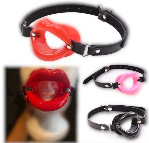 Adjustable Bondage Lips Gag || Open Mouth Deep Throat Restraint || Harness for Couples SM Play | Available in Red, Pink, Black n Transparent