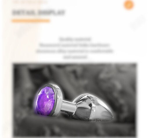 UK Jewellery Stainless Steel Insert Plug || Luxurious Stopper Butt Dildo for Couples || Adult Ass BDSM Game || Sparkling Colours Available