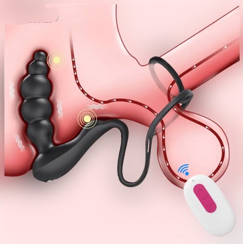 Wireless Remote Anal Butt Plug Vibrator || Prostate Massager for Men & Women || Gay Anal Plug with Dual Rings || Adult Buttplug Toy Gay LGBT