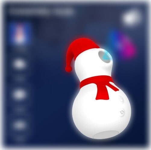 Snowman Sucking Vibrator for Women || Clit, Anal, Vagina Stimulator || Cute Christmas Gift | Adult Sex Toy Blue & Red | Bedroom LGBT Lesbian