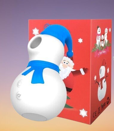 Snowman Sucking Vibrator for Women || Clit, Anal, Vagina Stimulator || Cute Christmas Gift | Adult Sex Toy Blue & Red | Bedroom LGBT Lesbian