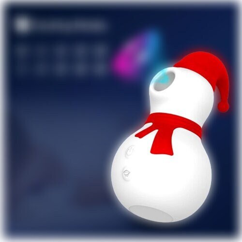 Snowman Sucking Vibrator for Women || Clit, Anal, Vagina Stimulator || Cute Christmas Gift | Adult Sex Toy Blue & Red | Bedroom LGBT Lesbian