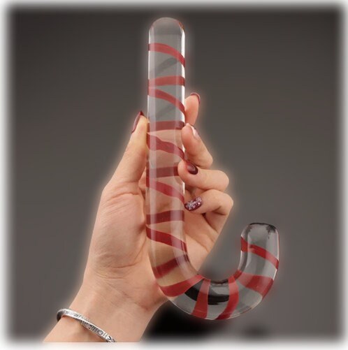 Christmas Candy Cane Glass Anal Plug || Festive Dildo Massager || Vaginal & Anal Stimulation || Adult Butt Plug Gay Intimate Exploration