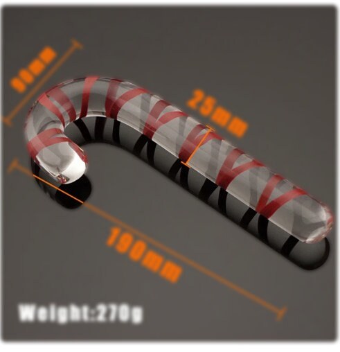 Christmas Candy Cane Glass Anal Plug || Festive Dildo Massager || Vaginal & Anal Stimulation || Adult Butt Plug Gay Intimate Exploration