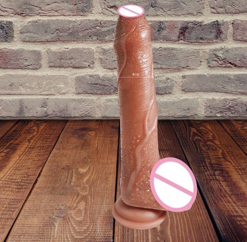 Realistic Skin Dildo with Sliding Foreskin || Dual Layer Liquid Silicone || Strong Suction Cup || Anal Vaginal Play | Sex Toy Women Lesbians