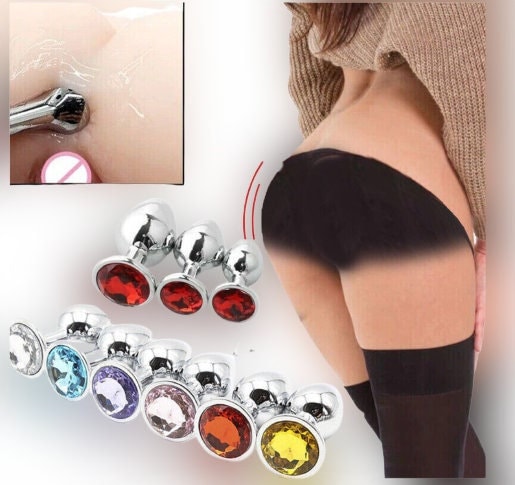 UK Jewellery Stainless Steel Insert Plug || Luxurious Stopper Butt Dildo for Couples || Adult Ass BDSM Game || Sparkling Colours Available