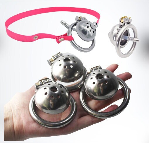 Male Small Chastity Cage with Urethral Plug || Stainless Steel Bird Device || Discreet BDSM Prison || 3 Ring Sizes Available Sissy Kinky Gay