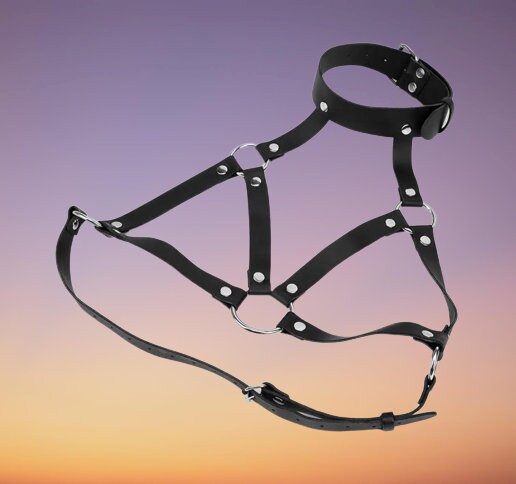 Women's Sexy Body Harness Belt || BDSM Bondage Lingerie || Adjustable Leather Chest || Kinky Gothic Fetish Wear || Neck 30-42cm Bust 70-96cm