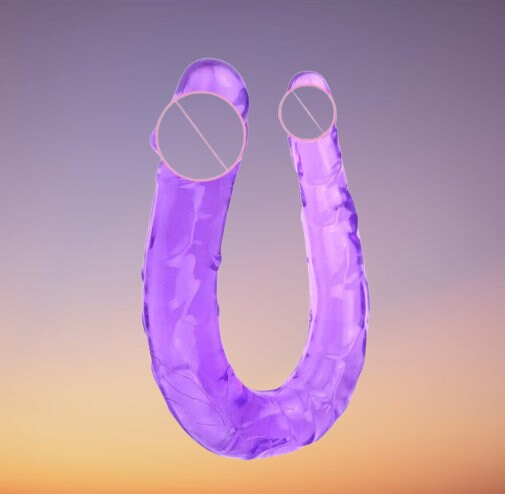 U-Shaped Double Dildo || Flexible Soft Silicone || Crystal Clear Dual-End for Vaginal Anal Play || Lesbian Double Dildos | Discreet Sex Toys