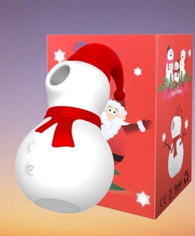 Snowman Sucking Vibrator for Women || Clit, Anal, Vagina Stimulator || Cute Christmas Gift | Adult Sex Toy Blue & Red | Bedroom LGBT Lesbian