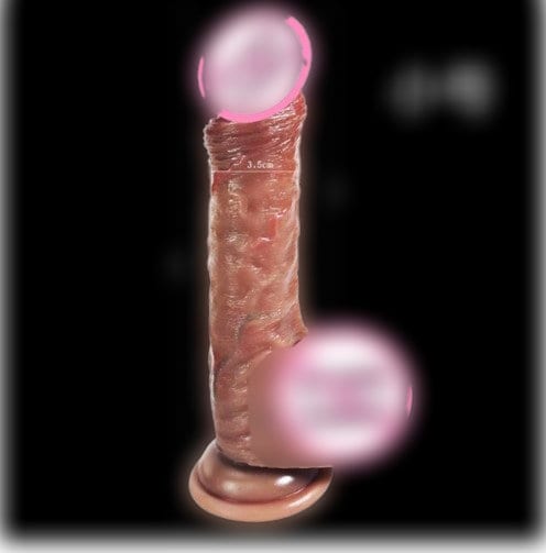 Realistic Skin Dildo with Sliding Foreskin || Dual Layer Liquid Silicone || Strong Suction Cup || Anal Vaginal Play | Sex Toy Women Lesbians