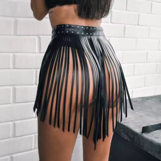 Leather Skirt Harness for BDSM, Plus Size Lingerie & Kinky Styling