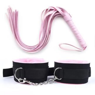 PU Leather Whip and Handcuffs Kit
