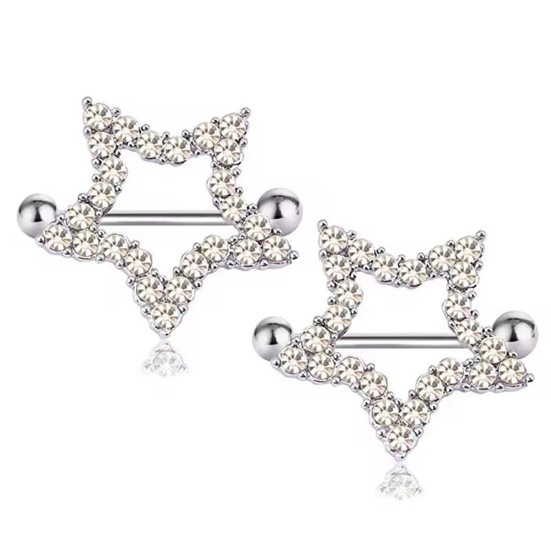 Star Nipple Rings for BDSM, Crossdressing & Plus Size Lingerie Look